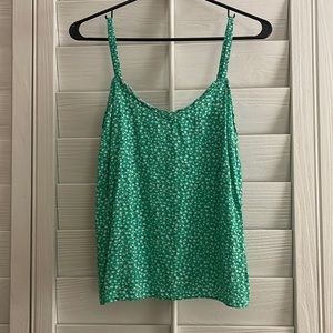 Old Navy Green Floral Tank